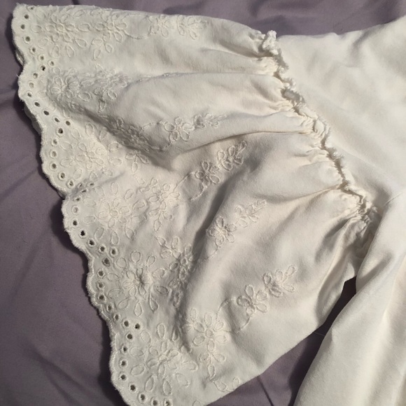 Loft eyelet bell sleeved off the shoulder top - Picture 6 of 8